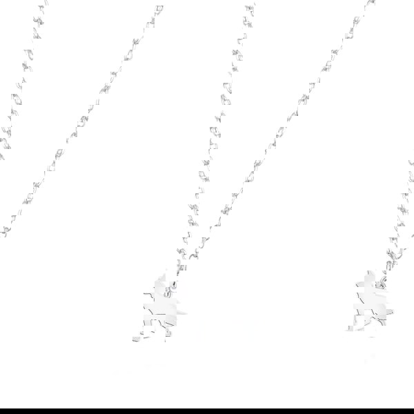 White Swiss Shepherd Dog Silhouette Silver Necklace - Personalised - MYLEE London