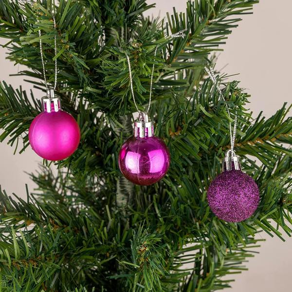 Purple Shatterproof Christmas Baubles in 12 Pack and 24 Pack for Tree Decorating image 4