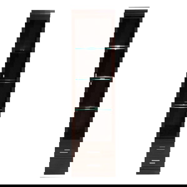 Furniture To Go Imperial Tall Glazed 1 Door 2 Drawer Narrow Cabinet in Dark Mahogany Melamine