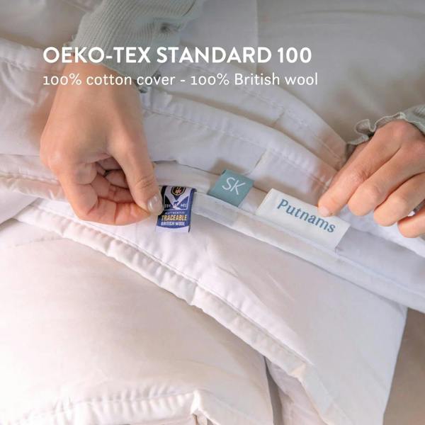 Contour British Wool Pillow & British Wool Duvet Set - Bundle height adjustable natural local handmade sustainable cotton