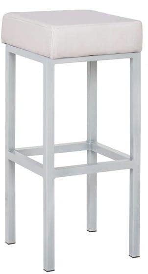 Lamboro Cube White Faux Leather Fixed Leg Kitchen & Breakfast Bar Stool