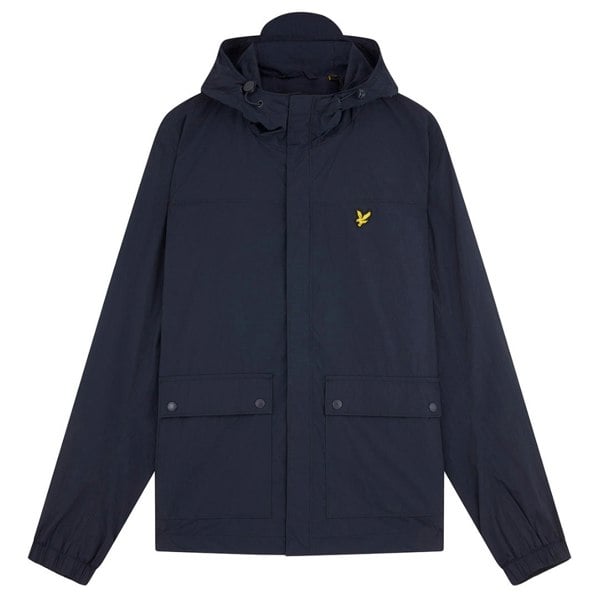 Lyle & Scott Branded Hooded Parka Jacket - Navy Blue