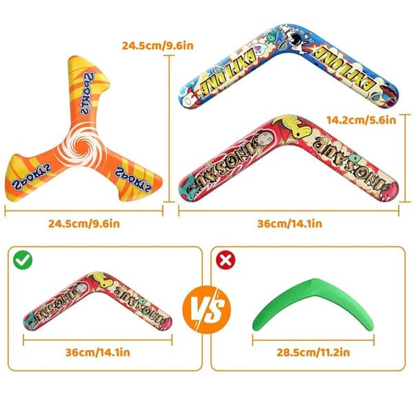 deAO Toys deAO 3 PCS Soft Foam Boomerang Toys for Kids, Easy to Throw Outdoor Toy