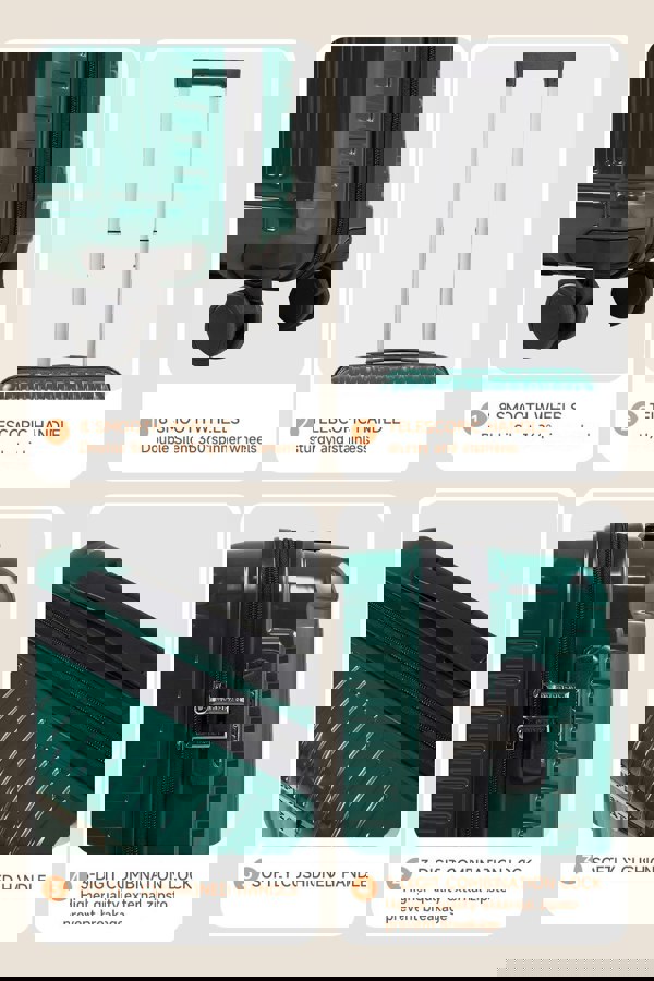 Living and Home Lightweight Hardshell Suitcase Cabin for Travel Hardshell with 4 Spinner Wheels