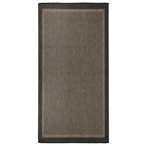 Berkfield Outdoor Flatweave Rug 100x200 cm Dark Brown