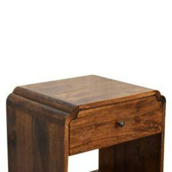 Wyld Haus Lanta Mango Wood Scalloped Bedside Table with Drawer