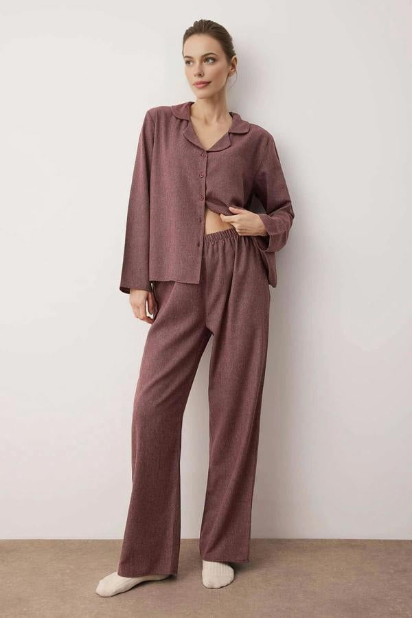 WOVCOR 2-Piece Cotton Winter Plaid Flannel Woven Pajama Set