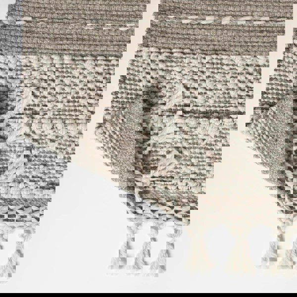 HOMESCAPES Patna Beige & Natural Kilim Wool Rug