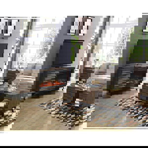 Dorel Home Vaughn Accent Side Table with Flip Down Door in Walnut