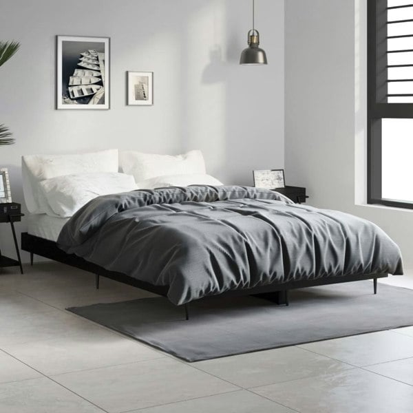 Berkfield Bed Frame Black 120x190 cm 4FT Small Double Engineered Wood