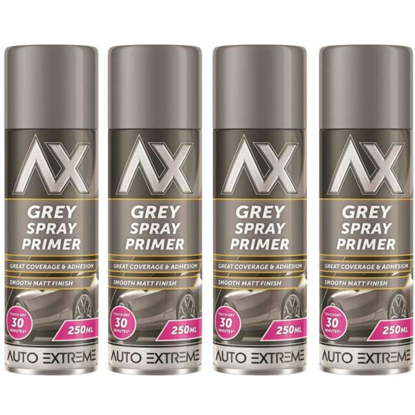 Auto Extreme 4X Auto Extreme Grey Primer Spray Paint 250ml