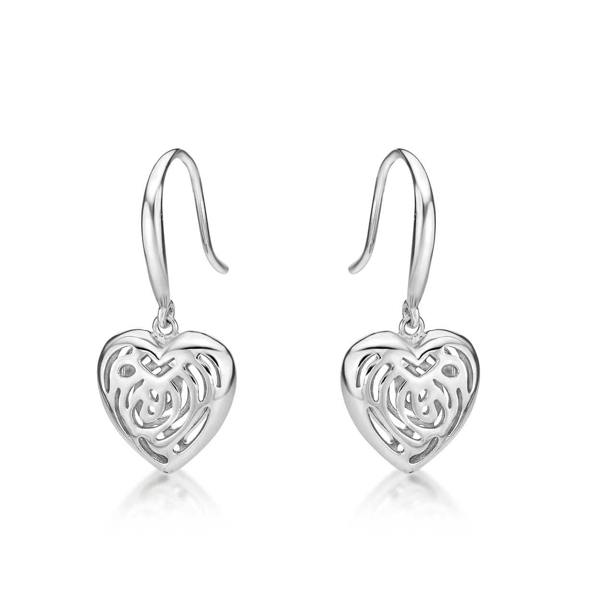namana 925 Saterling Silver Heart Drop Earrings for Women