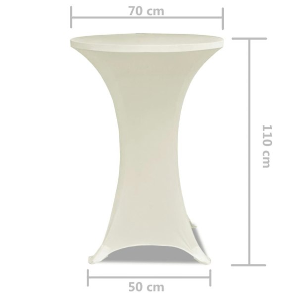 Berkfield Standing Table Cover �_�”�_70cm Cream Stretch 2 pcs