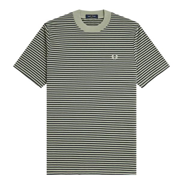 Fred Perry Fine Stripe Heavyweight T-Shirt Seagrass