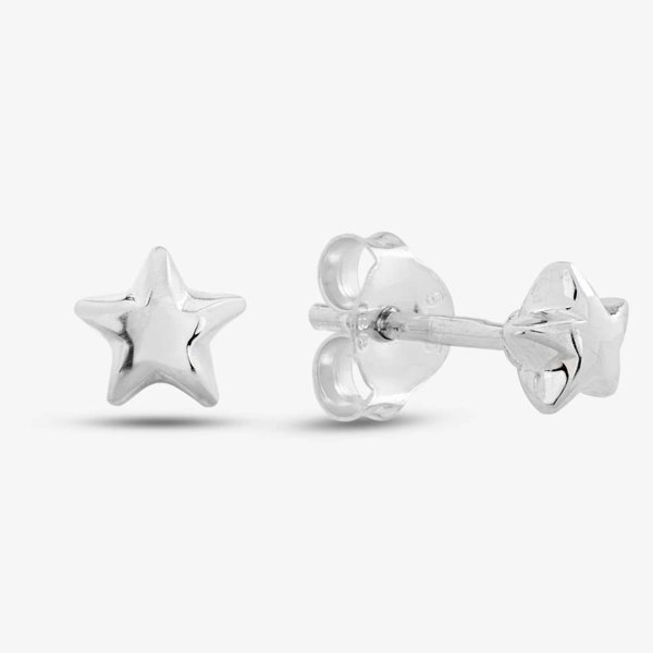 T. H. Baker Silver 5mm Polished Star Stud Earrings 8.55.5629