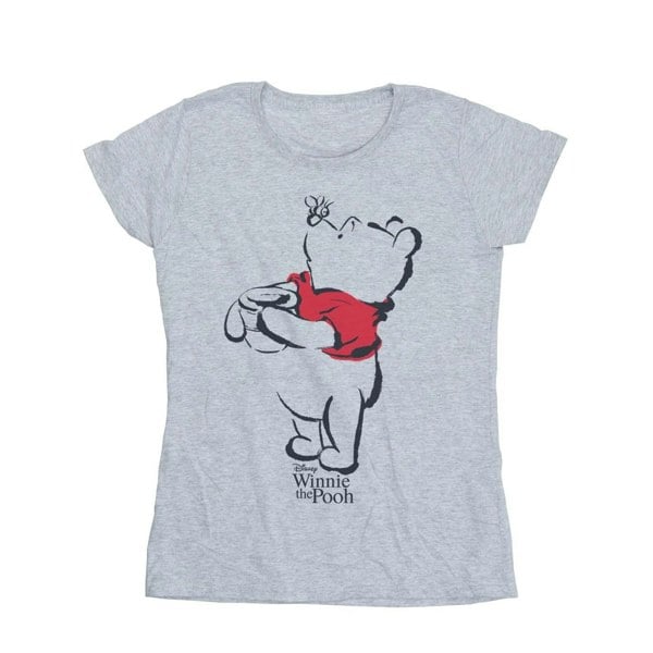 Disney Womens/Ladies Winnie The Pooh Drawing Cotton T-Shirt - Sports Grey