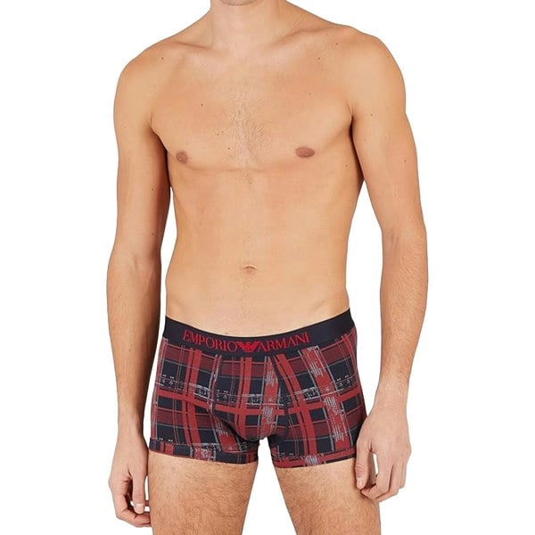 Emporio Armani Trunk & Socks Gift Set Navy/Tartan