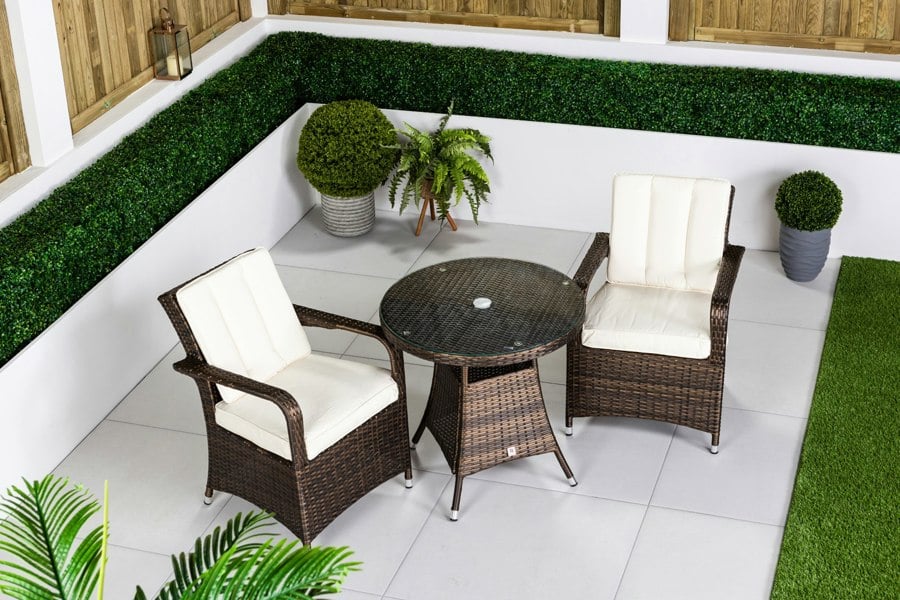 Giardino Arizona Rattan Garden Bistro Set Patio Table and Chairs