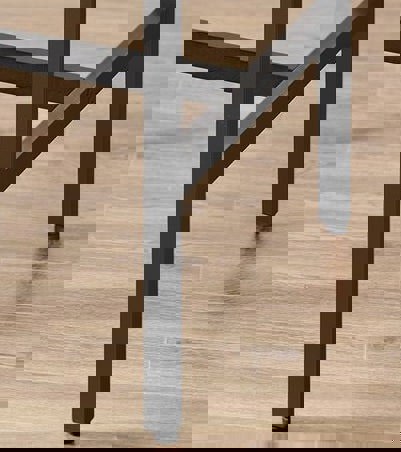 Modcraft Compact Dining Table and 2 Chairs Set with Footrests, Industrial Style, Rustic Brown and Black