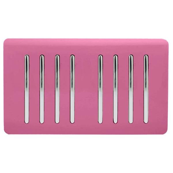 Trendi Switch 8 Gang 1 or 2 Way Light Switch in Candy Pink