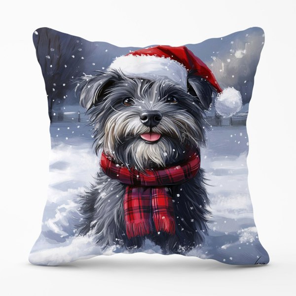 Warren Reed Christmas Skye Terrier Cushion