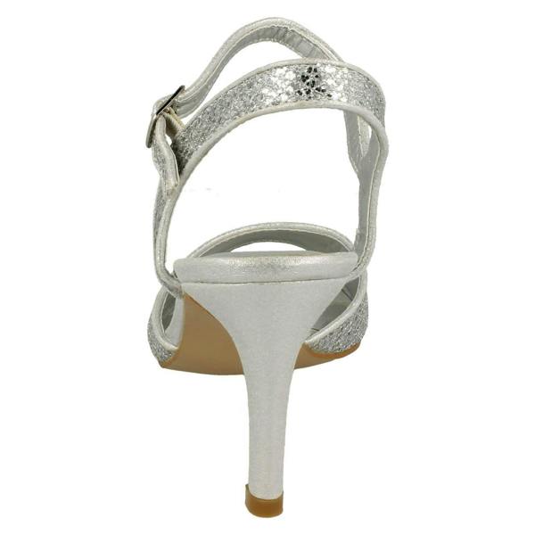 Anne Michelle Ladies Anne Michelle Glitter Peep Toe Heels F10467