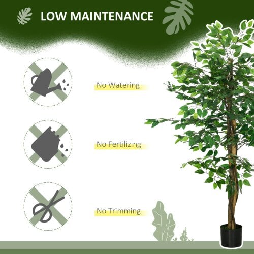 Wyld Haus Larane Artificial Ficus Style Tree With Stabilised Pot Base In Green