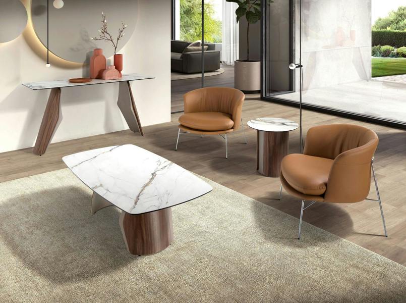 Angel Cerdá Armchair upholstered in brown leatherette 5192