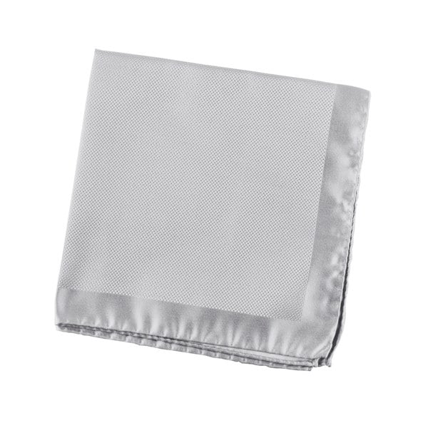 Alexander McQueen woven silk pocket square in pale grey