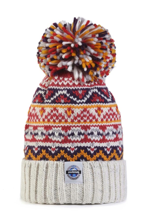 SuperBobble Fairisle Beanie Bobble Hat - Cream Cherry