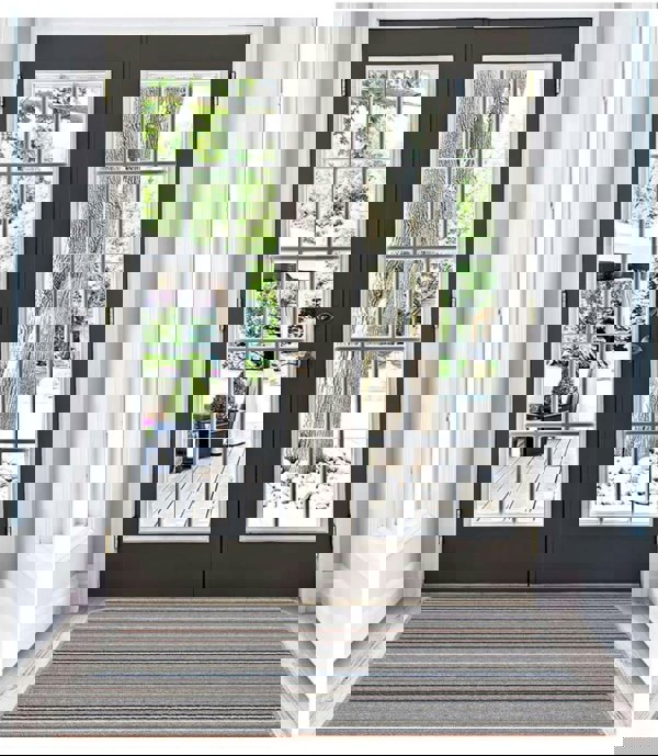 Stockholm Grey/Clay Washable Mat | Durable Rugs Collection