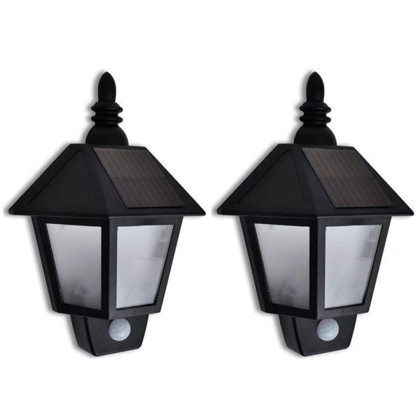 Berkfield Solar Wall Lamp with Motion Sensor 2 pcs