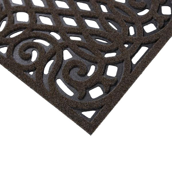 Nicoman Victorian Style Eco-Friendly Rubber Step Mat - Brown - Indoor/Outdoor