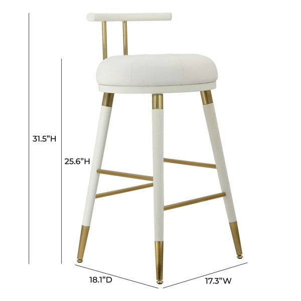 Furniture Edit Juniper White Vegan Leather Counter Stool