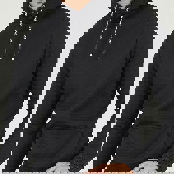 Brave Soul Black Crossover Neck Hoodie and Joggers Set - Black Image 3