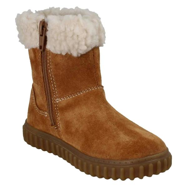 Clarks Girls Clarks Mid-Calf Bear Detail Fleece Collar Boots Cove Warm