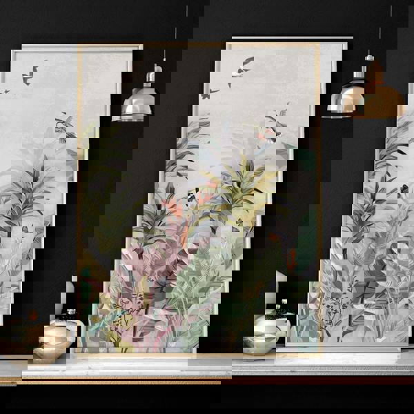 Living room wall pictures | Set of 2 Asian wall art prints