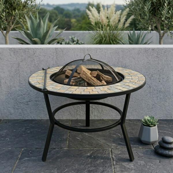 Garden Greatness Montage Mosaic Round Fire Pit