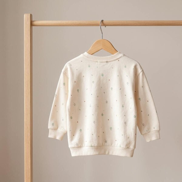 Mini Cuddles Sheep-Embroidered Sweatshirt (White)