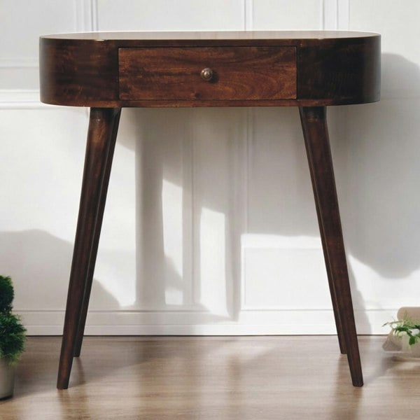 Artisan Furniture Solid Wood California Walnut Rounded Small Console Table