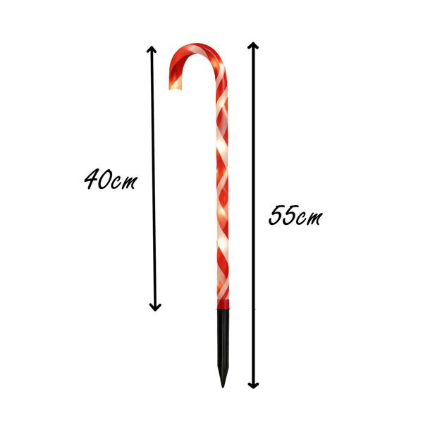 55cm Outdoor Multicolour Candy Cane Lights Pack of 2 Battery Operated Festive Garden Display image 8