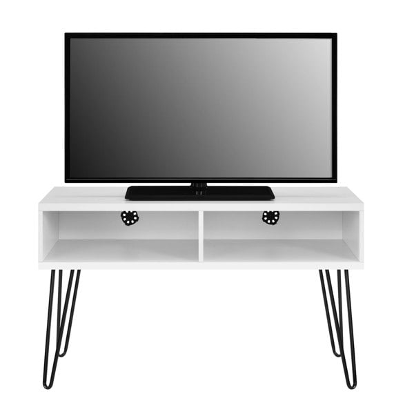 Dorel Home Owen Retro TV-Stand with Storage in White