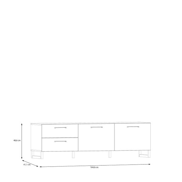 Wyld Haus Coimbra Light Grey TV Unit 2 Doors 2 Drawers