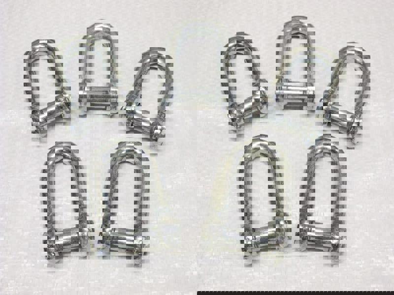 x5 12MM Galvanised Commercial Dee Shackles With Countersunk Pin - Chain Connect Caravan Tether Flush