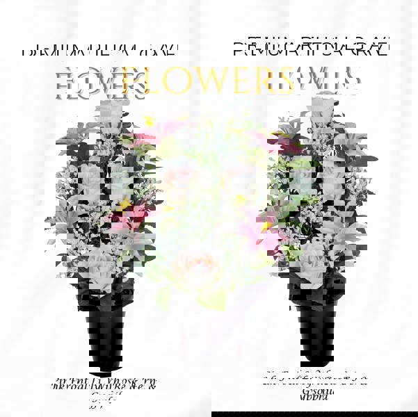 Memorials Direct Premium Artificial Grave Flowers – 29cm Pink Frontal Lily With Rose & Fern & Gypsophila | Memorial Vase Pot