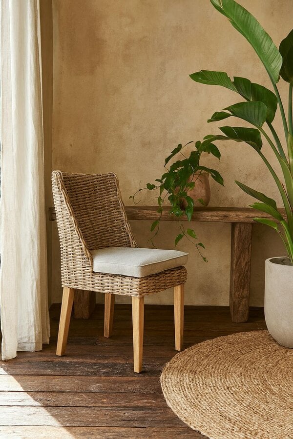 Wyld Haus Sardinia Grey Wicker Outdoor Dining Chair