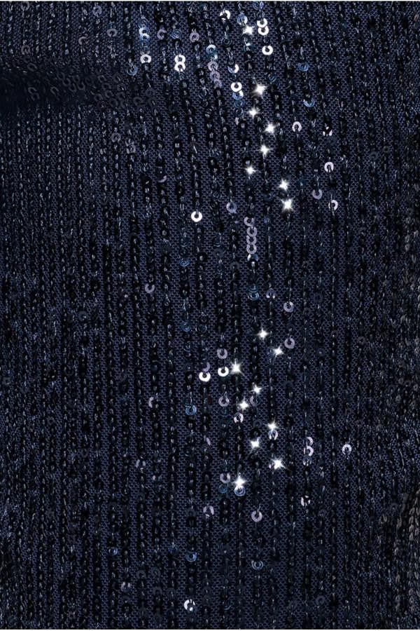 Sequin Cuffed Ankle Trouser - Navy TR360