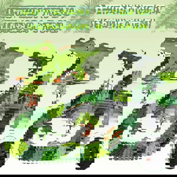 deAO Toys Dinosaur Track Toy Set Dinosaur World, Dinosaur Tunnel