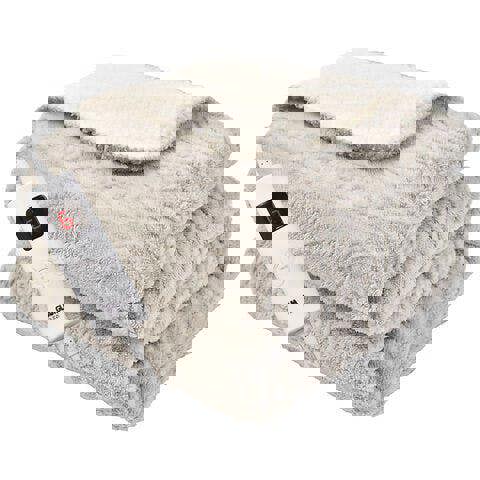 GlamHaus Heated Electric Throw Blanket - Luxurious & Soft Design - 9 Temperature Settings & 9-Hour Timer Grey