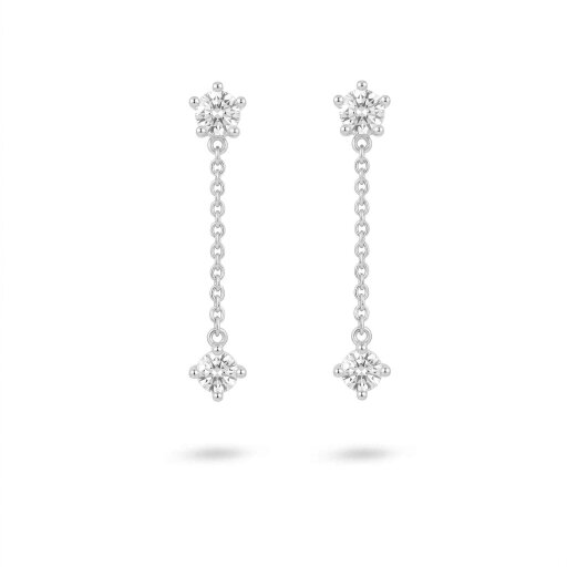 Gold Trip Crystal Drop Earrings - Silver